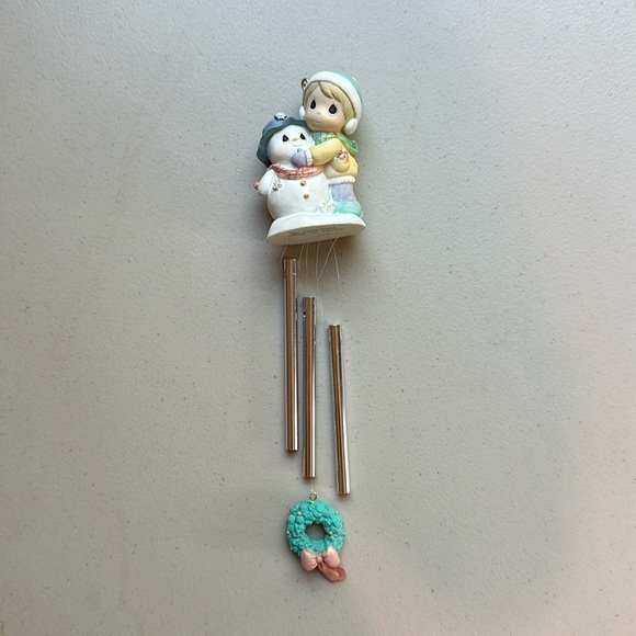 Precious Moments 1999 Girl Snowman Windchime with box - Picture 1 of 5